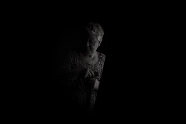 © Christopher Hopkins. From the series, Invisible Wounds. 05/02/20. Lake Wendouree, Victoria, Australia. Capt. Faye Lewis, Nursing Corp, Army. Vietnam 1970-71. Faye Lewis was the head nurse at 1 Australia field Hospital in Vung Tau, Vietnam. The trauma of her daily emergency surgery work, endless work hours was heightened by the male dominated environment, where she was sexually and mentally abused by her colleagues. There was no avenue to report such behaviour and this led to a medical discharge of PTSD-related anxiety. She would later have depression and alcohol dependancy issues. Faye has recently been moved out of her home to a retirement complex for her own safety.