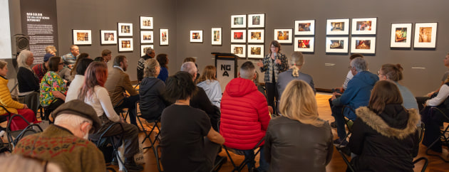 Image: Tim Levy, Anne O&rsquo;Hehir at the Nan Goldin exhibition NGA.