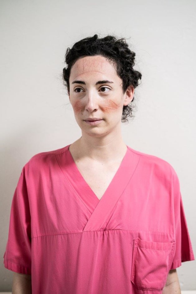 © Alberto Giuliani. Doctors and nurses on front-line COVID-19. Intensive Care Unit, San Salvatore Hospital, Pesaro, Italy. Pictured is Michelle Brozzi, anaesthesiologist.