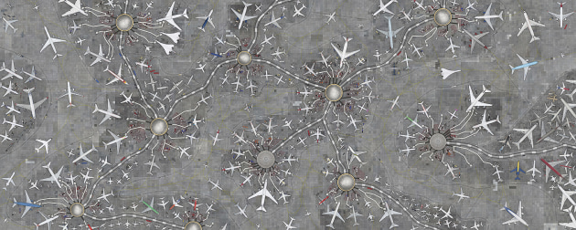 &copy; C&aacute;ssio Vasconcello. Aeroporto, 2012, from the Collectives series 2012, pigment inkjet print, 200 x 500 cm.