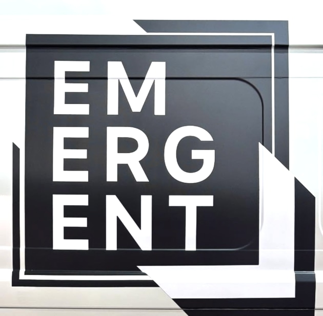 Side of an Emergent Designs delivery van. Image: Emergent Designs